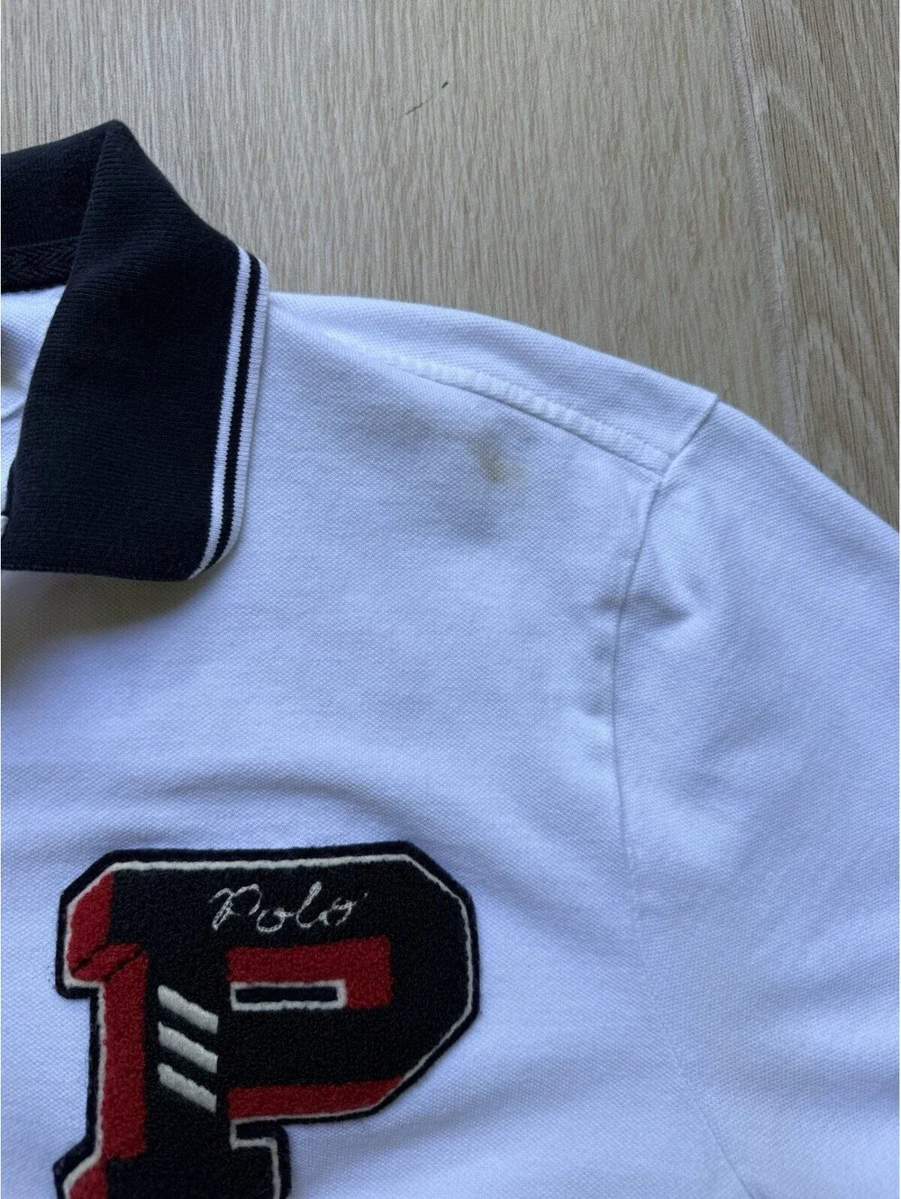 Polo Ralph Lauren New York White Polo Shirt Custom Slim Fit Size XL